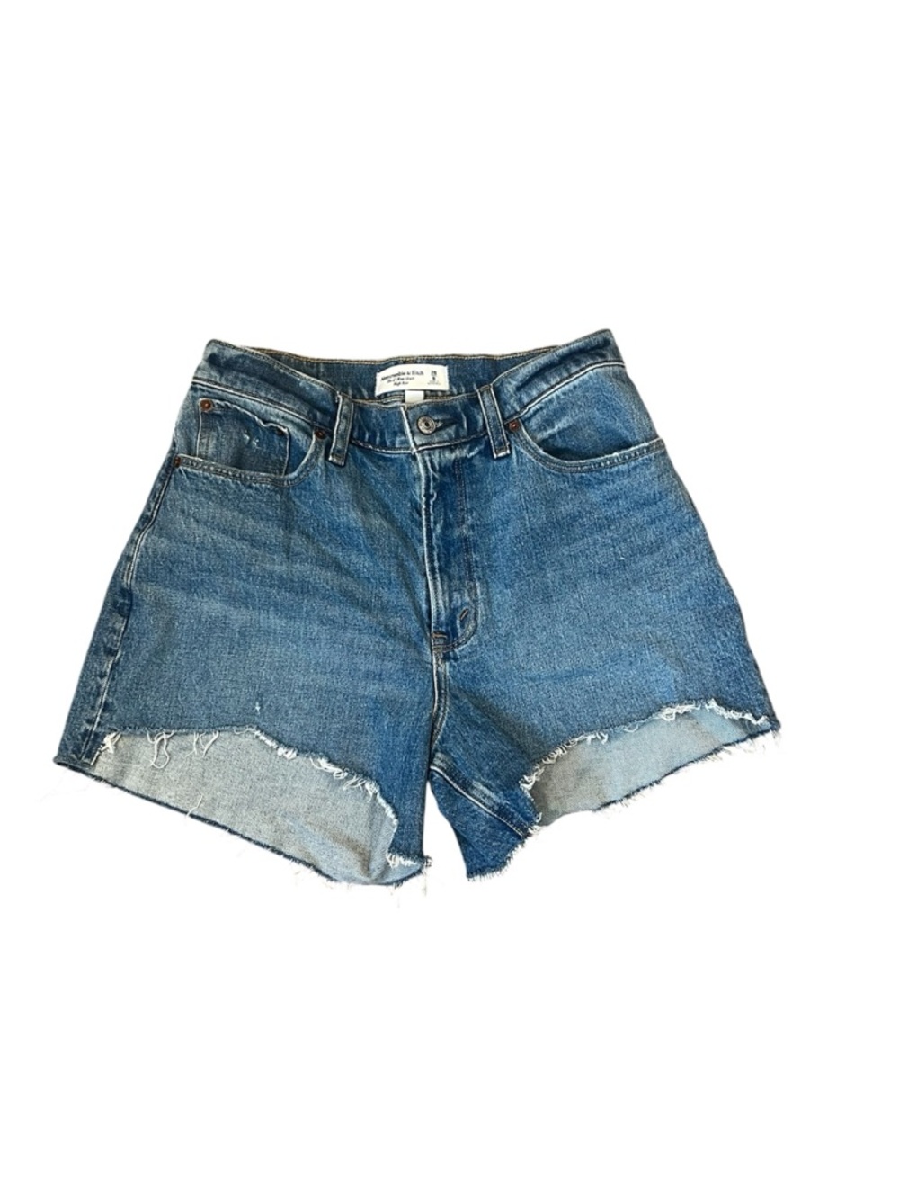NEW! Abercrombie High Rise Mom Denim Cut Shorts Curvy Love Size 28/6